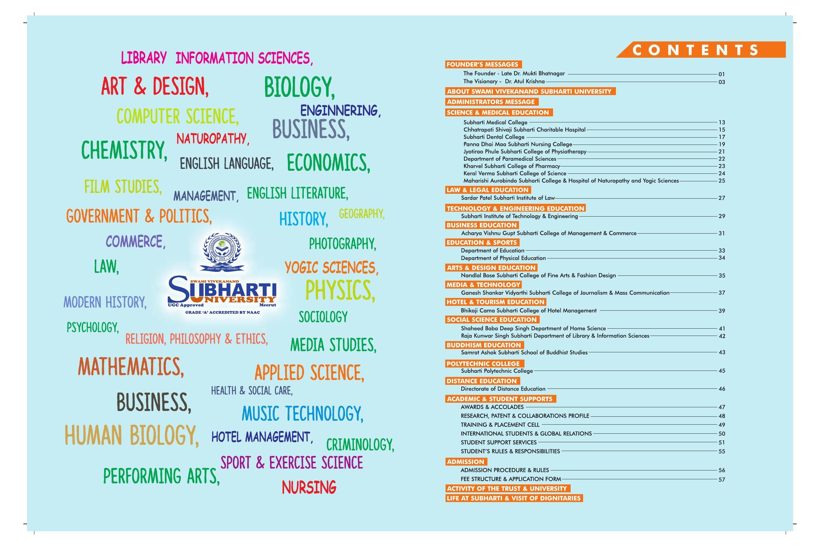 Swami Vivekanand Subharti University, Meerut Subharti Prospectus 2021-22 - Page 4