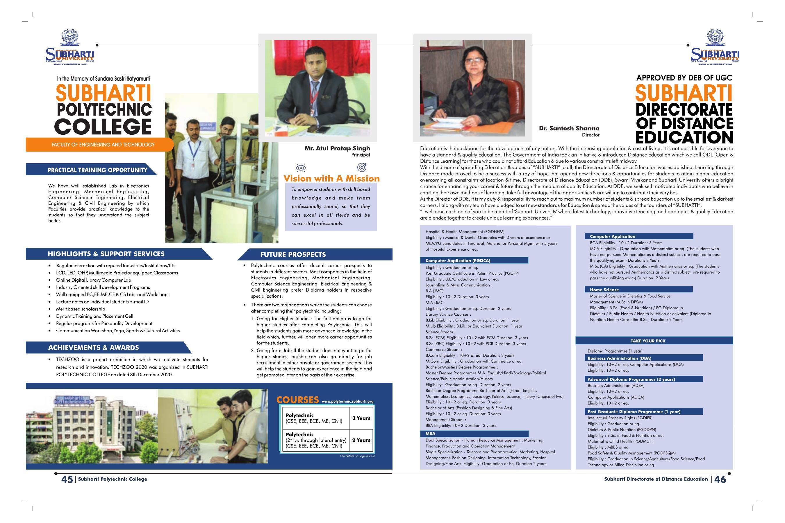 Swami Vivekanand Subharti University, Meerut Subharti Prospectus 2021-22 - Page 27