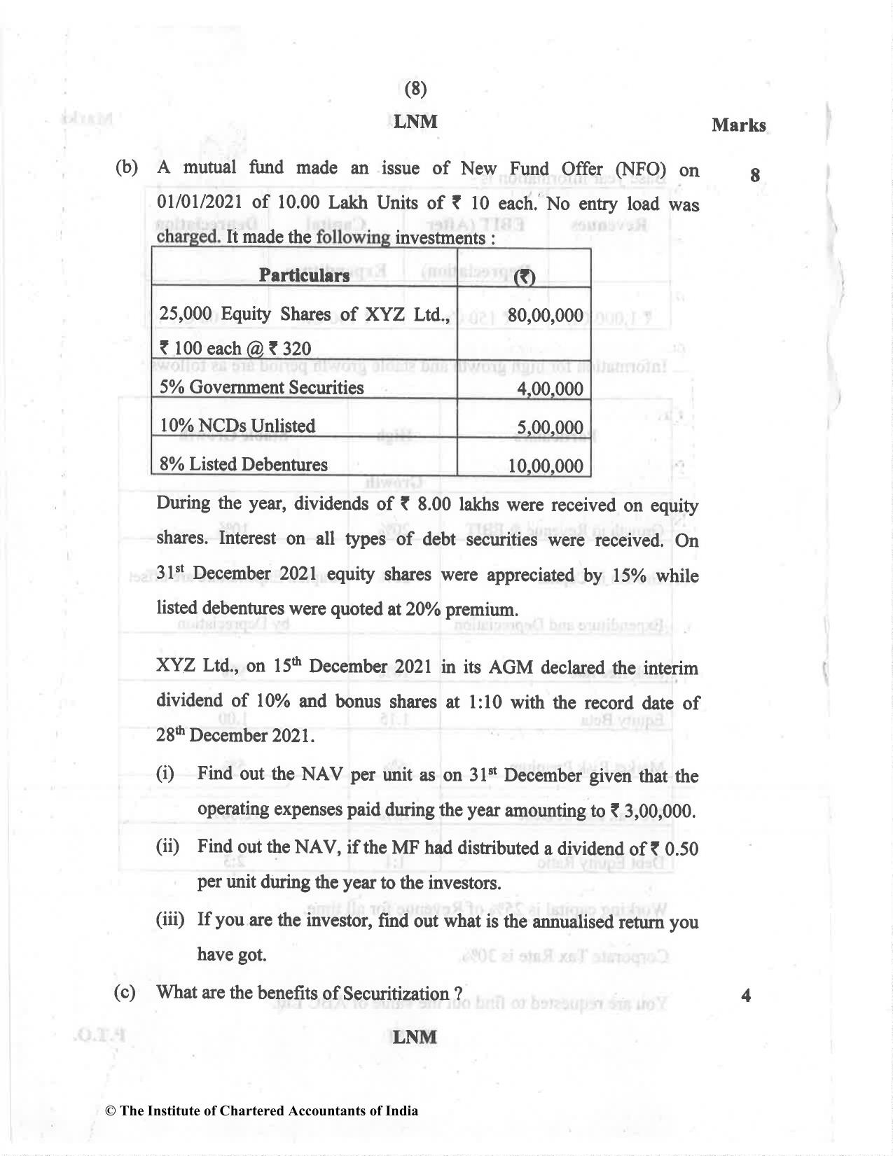CA Final May 2022 Question Paper - Paper 2 – Strategic Financial Management - Page 8