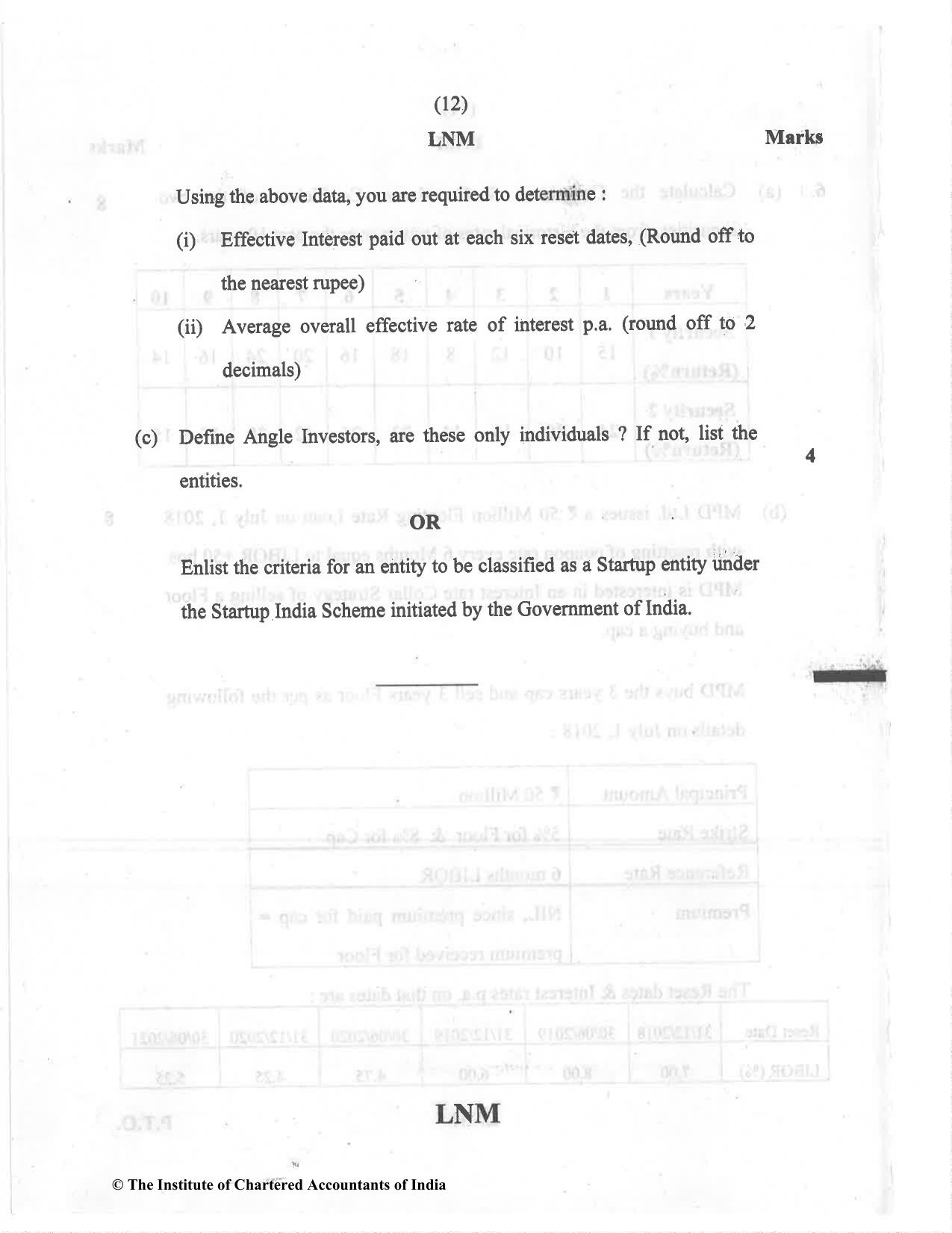 CA Final May 2022 Question Paper - Paper 2 – Strategic Financial Management - Page 12