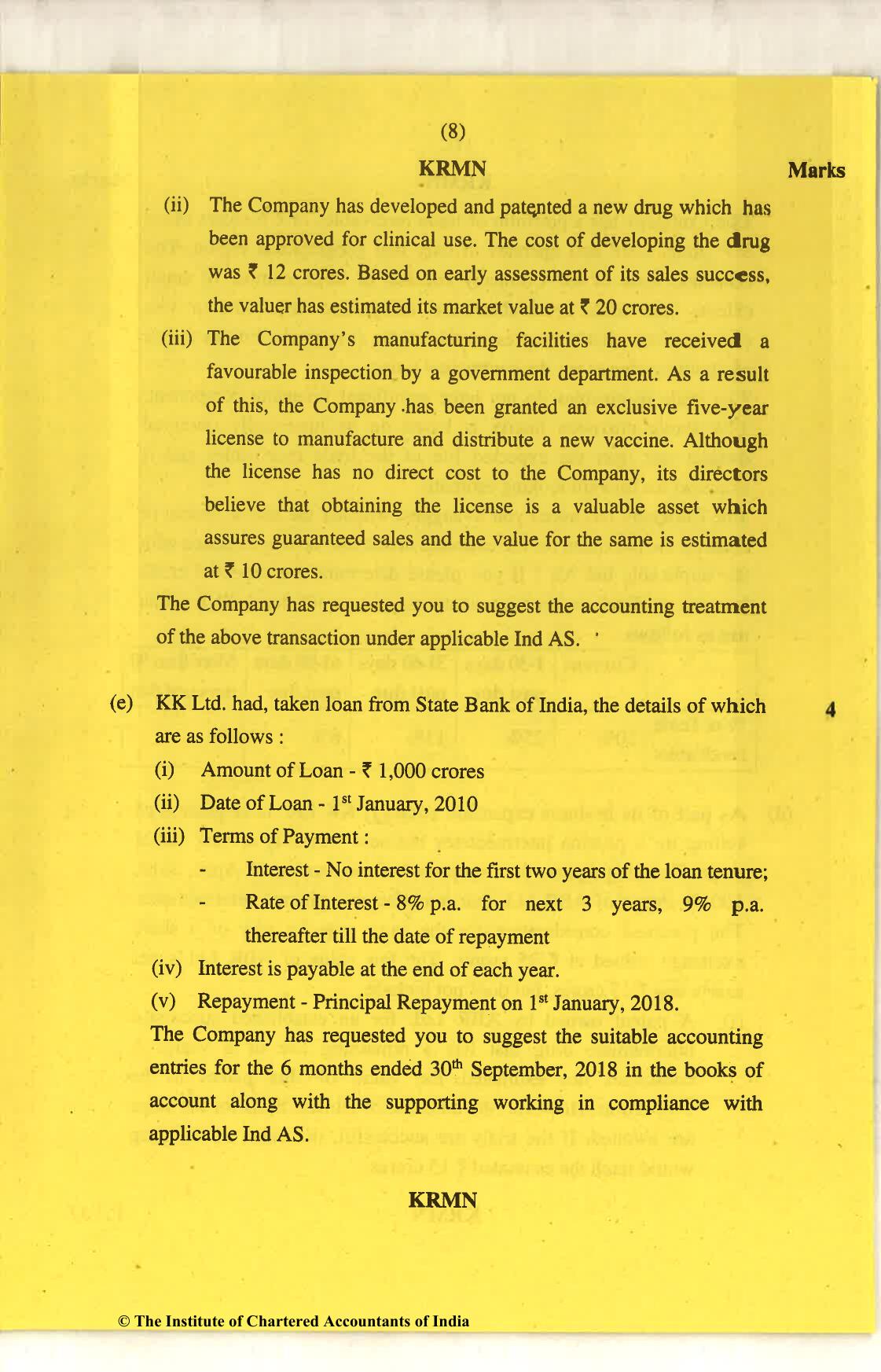 CA Final Nov 2018 Question Paper - Paper 6E – Global Financial Reporting Standards - Page 8