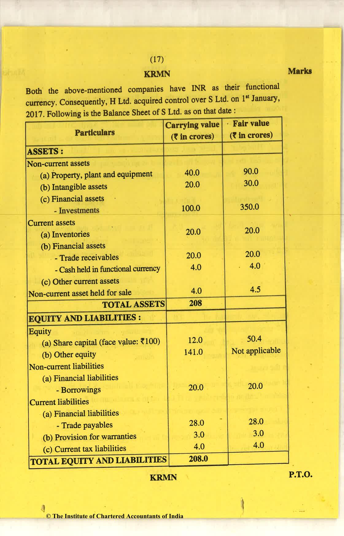 CA Final Nov 2018 Question Paper - Paper 6E – Global Financial Reporting Standards - Page 17
