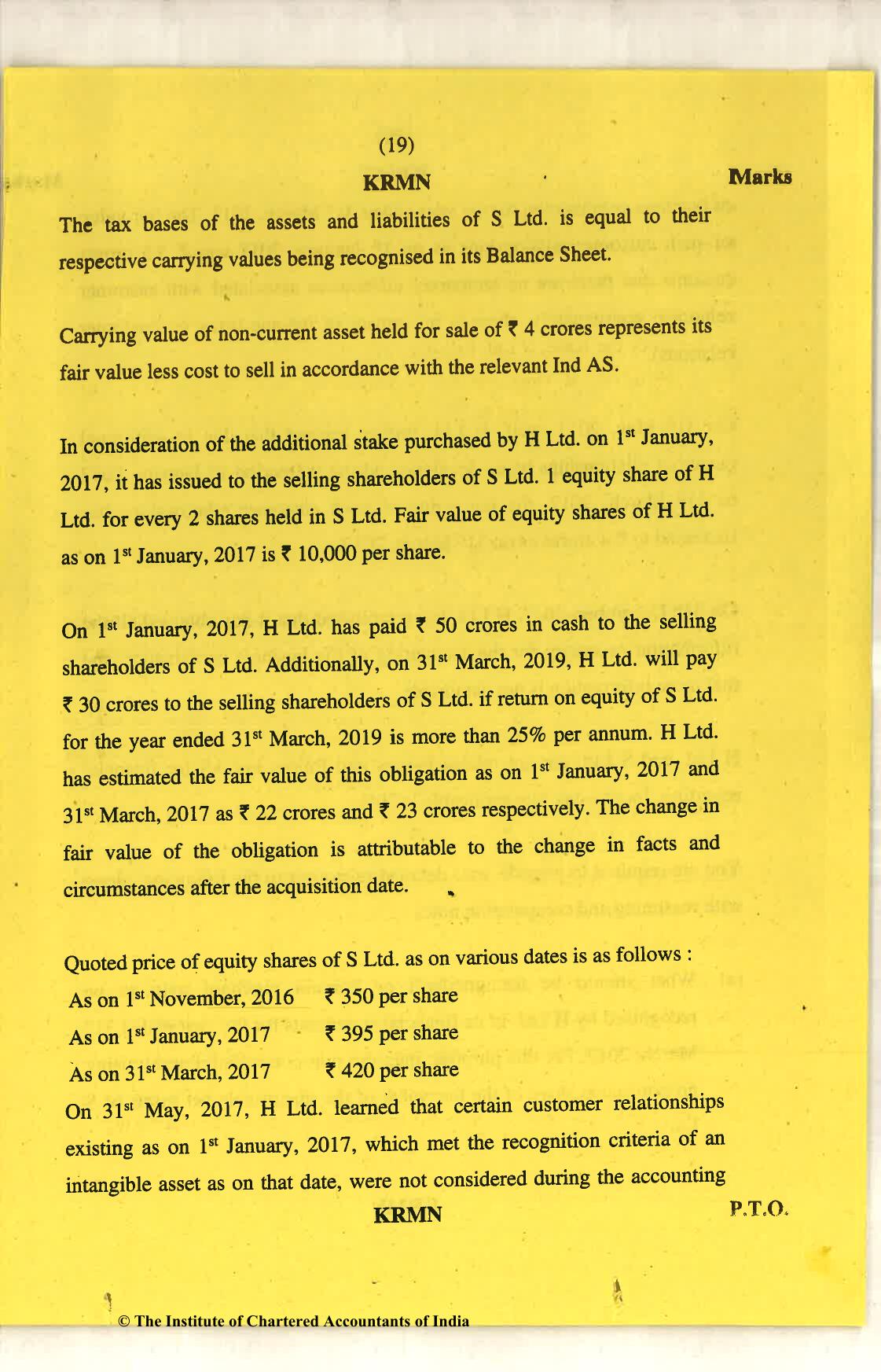CA Final Nov 2018 Question Paper - Paper 6E – Global Financial Reporting Standards - Page 19