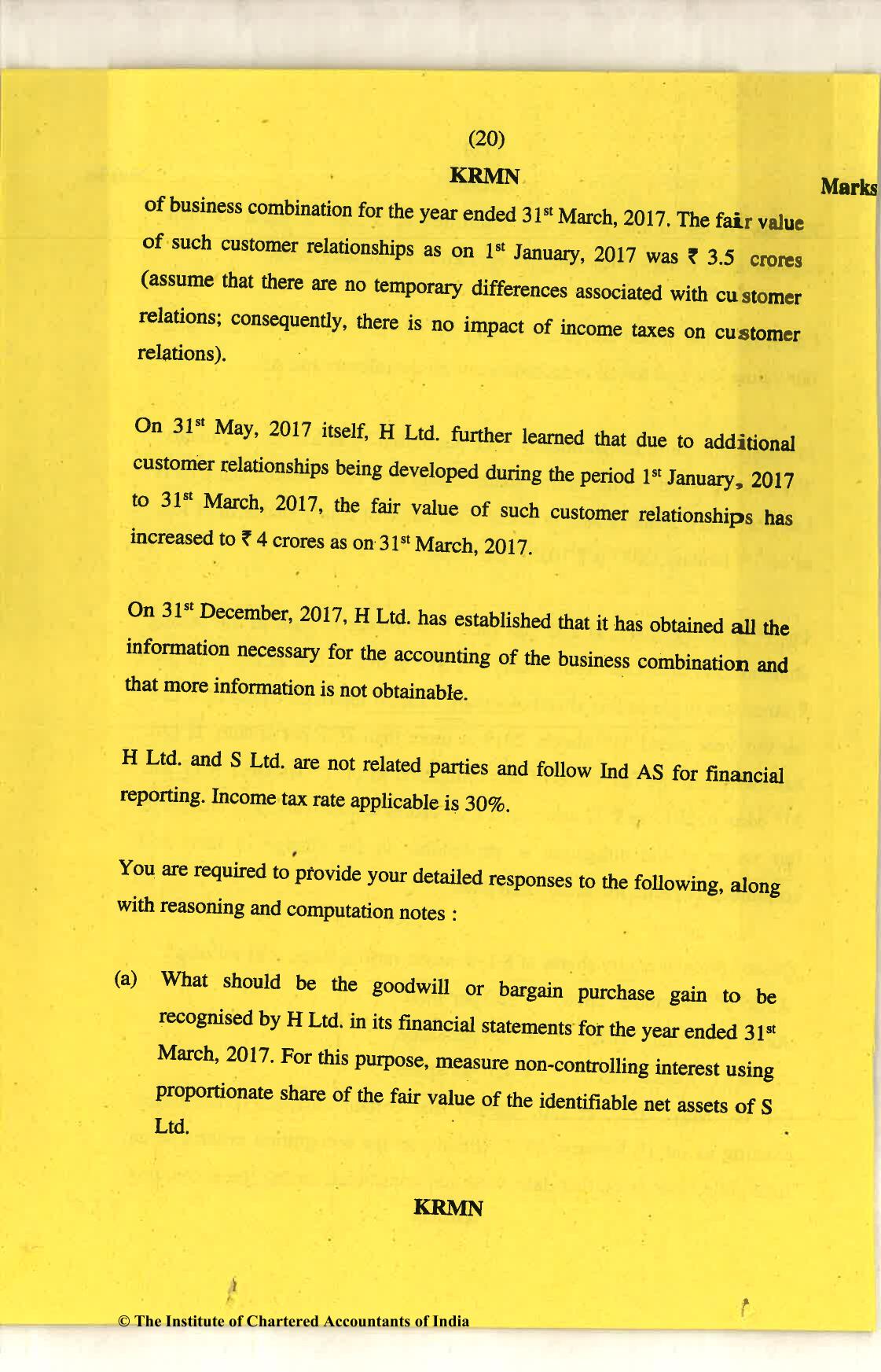CA Final Nov 2018 Question Paper - Paper 6E – Global Financial Reporting Standards - Page 20