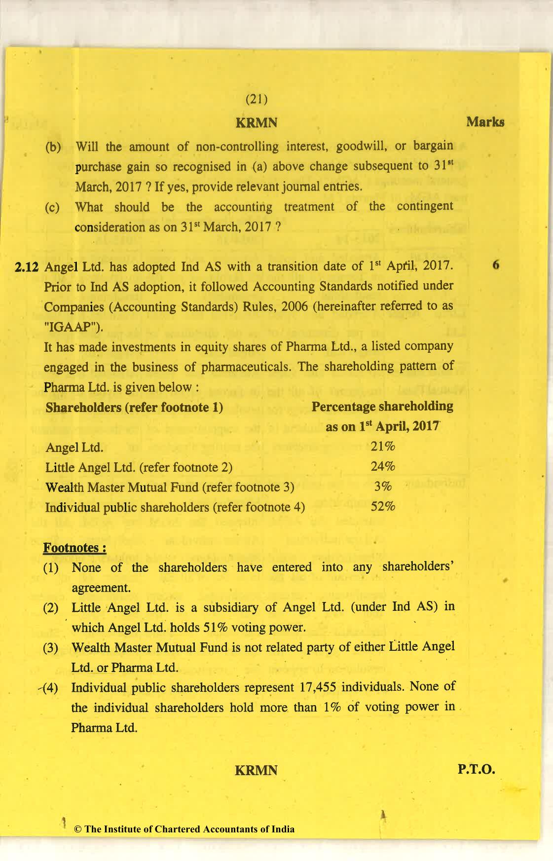 CA Final Nov 2018 Question Paper - Paper 6E – Global Financial Reporting Standards - Page 21