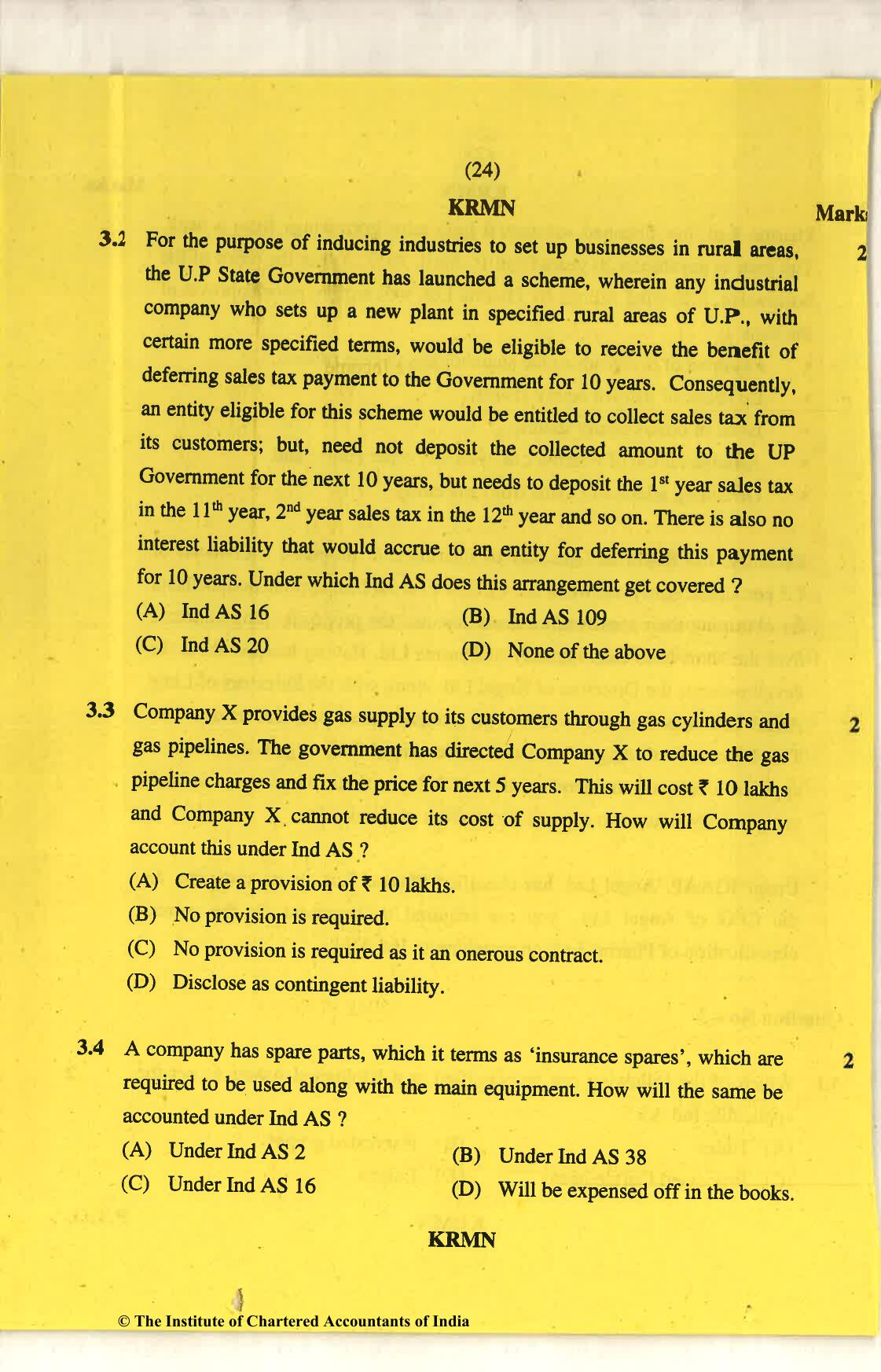 CA Final Nov 2018 Question Paper - Paper 6E – Global Financial Reporting Standards - Page 24