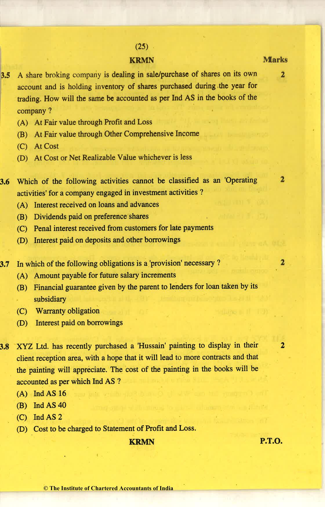 CA Final Nov 2018 Question Paper - Paper 6E – Global Financial Reporting Standards - Page 25