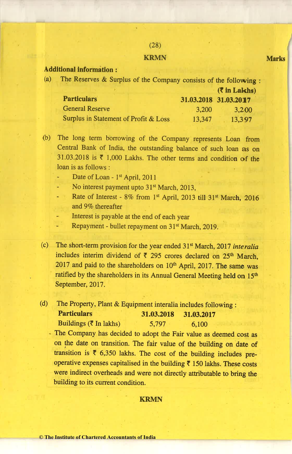 CA Final Nov 2018 Question Paper - Paper 6E – Global Financial Reporting Standards - Page 28