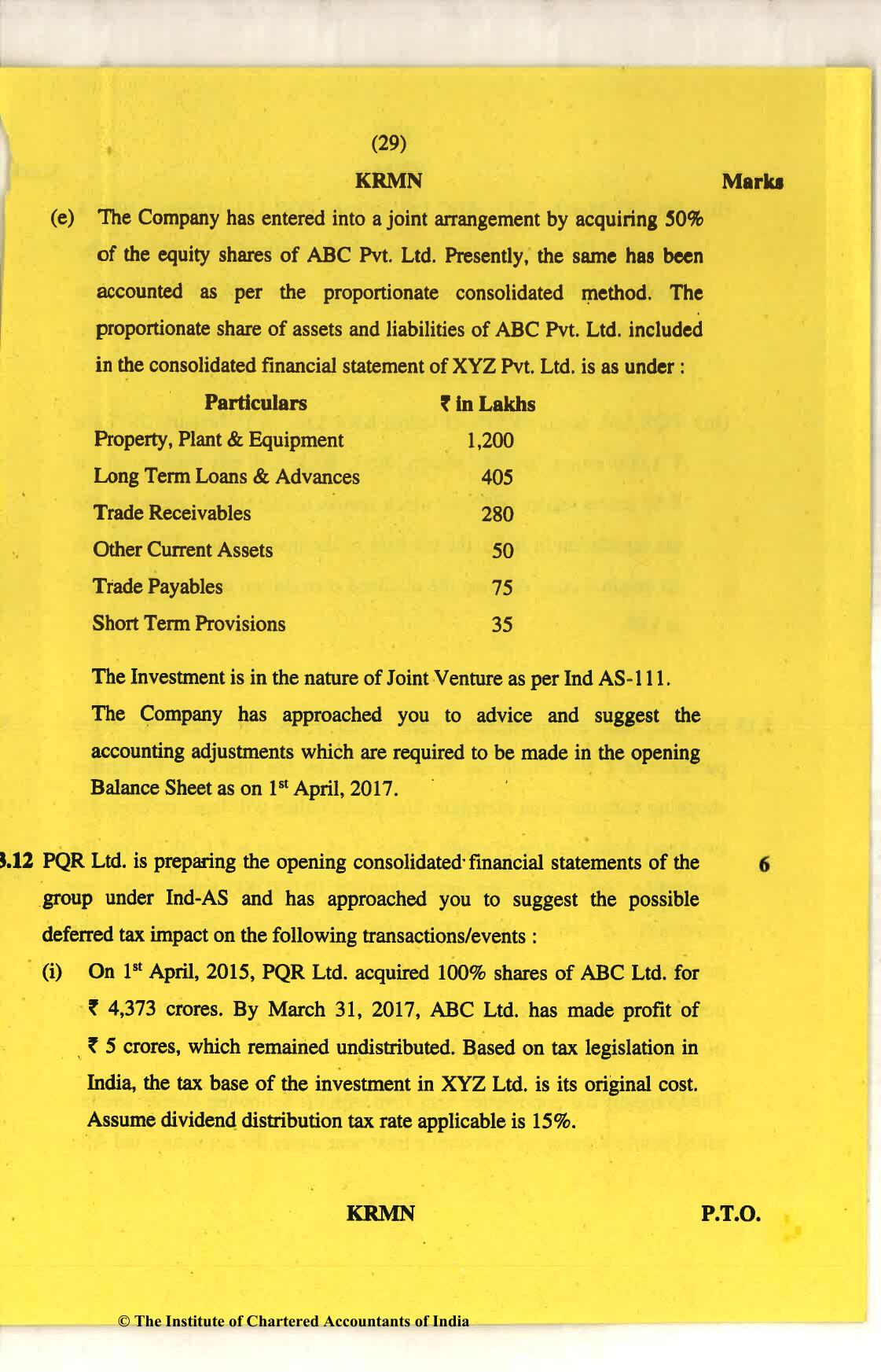 CA Final Nov 2018 Question Paper - Paper 6E – Global Financial Reporting Standards - Page 29