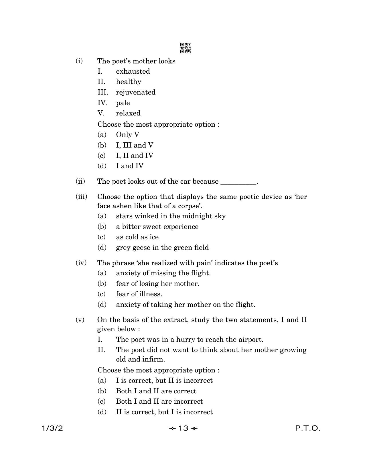 CBSE Class 12 1-3-2 English Core 2023 Question Paper - Page 13