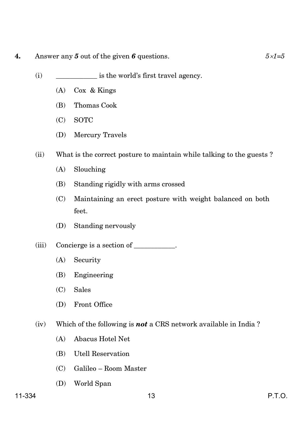 CBSE Class 12 Front Office Operation 2024 Question Paper - Page 13