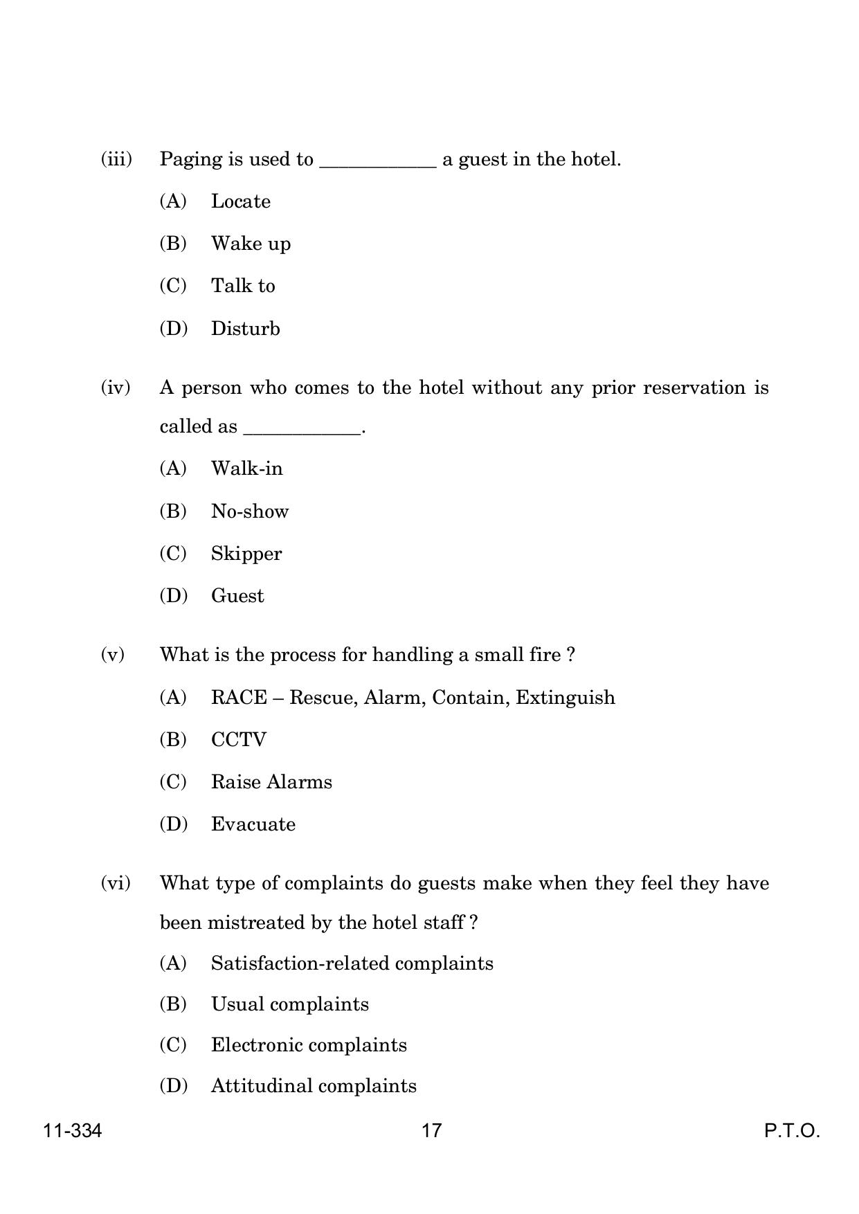 CBSE Class 12 Front Office Operation 2024 Question Paper - Page 17