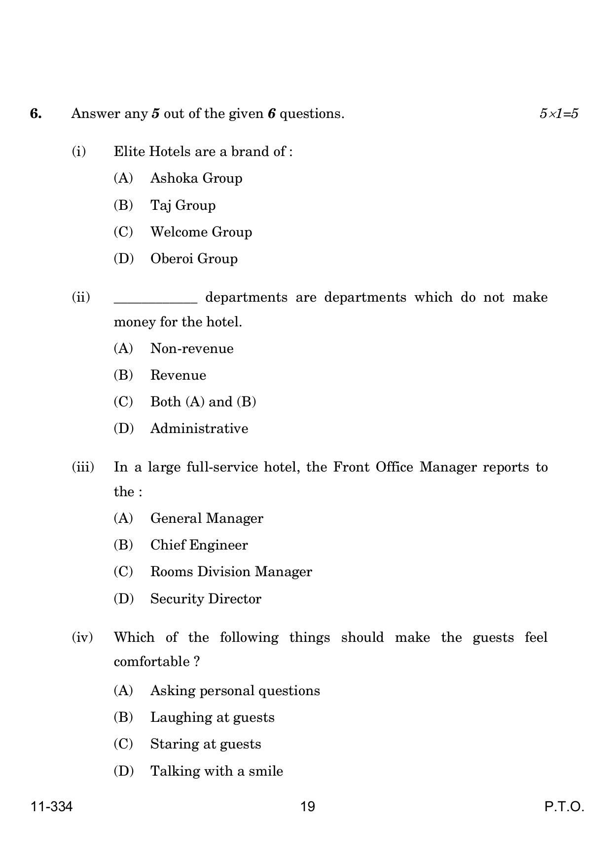 CBSE Class 12 Front Office Operation 2024 Question Paper - Page 19