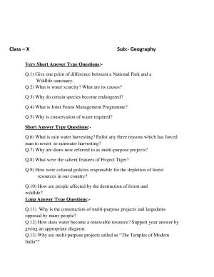 CBSE Worksheets for Class 10 Social Science Geography Assignment 1