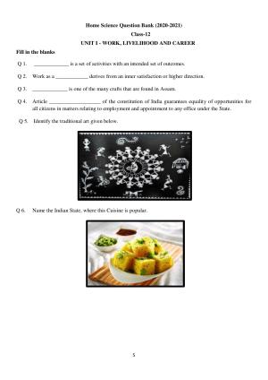 Edudel Class 12 Home Science (English Medium) Question Bank