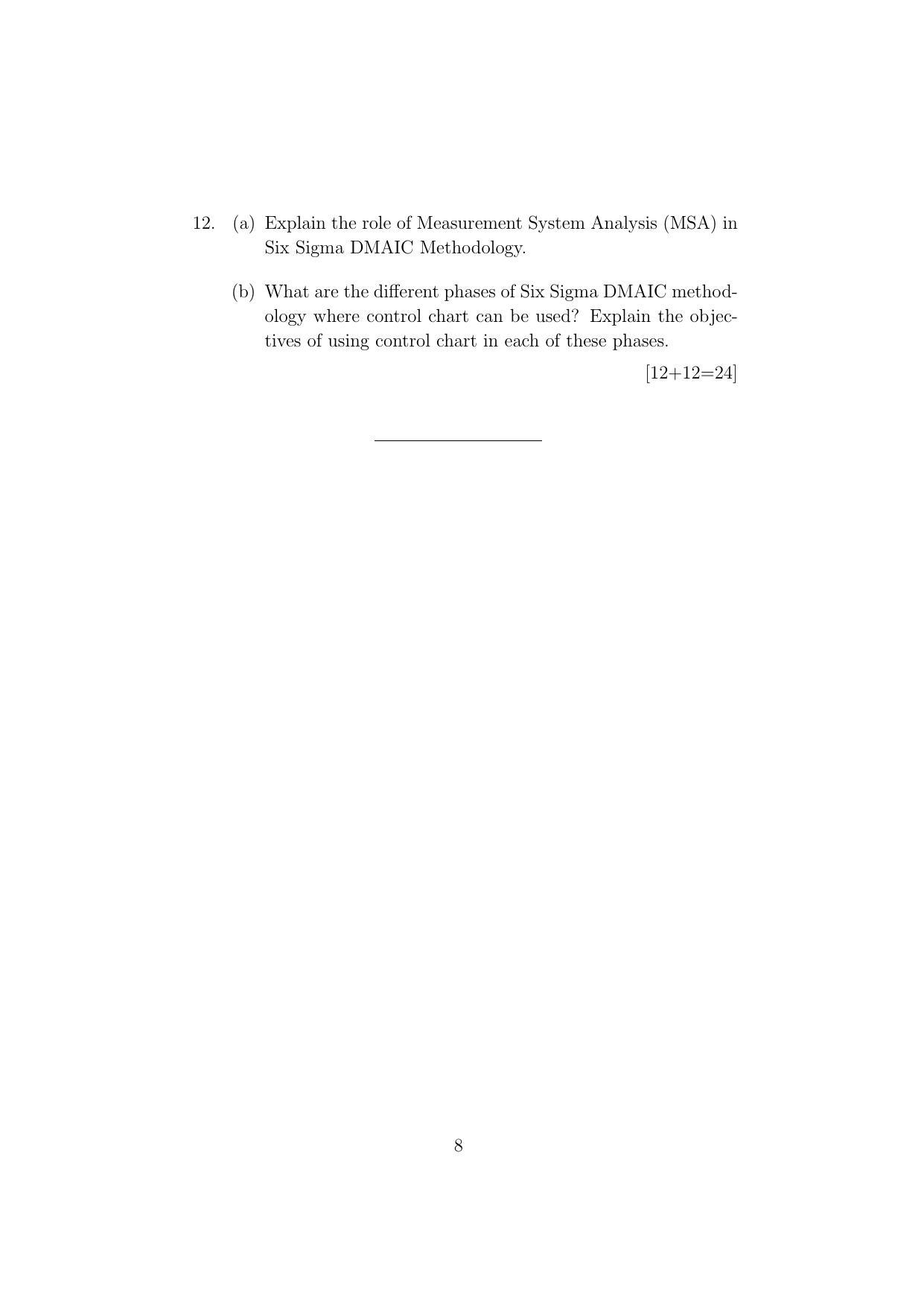  ISI Admission Test JRF in Quality, Reliability and Operations Research QRB 2019 Sample Paper - Page 8