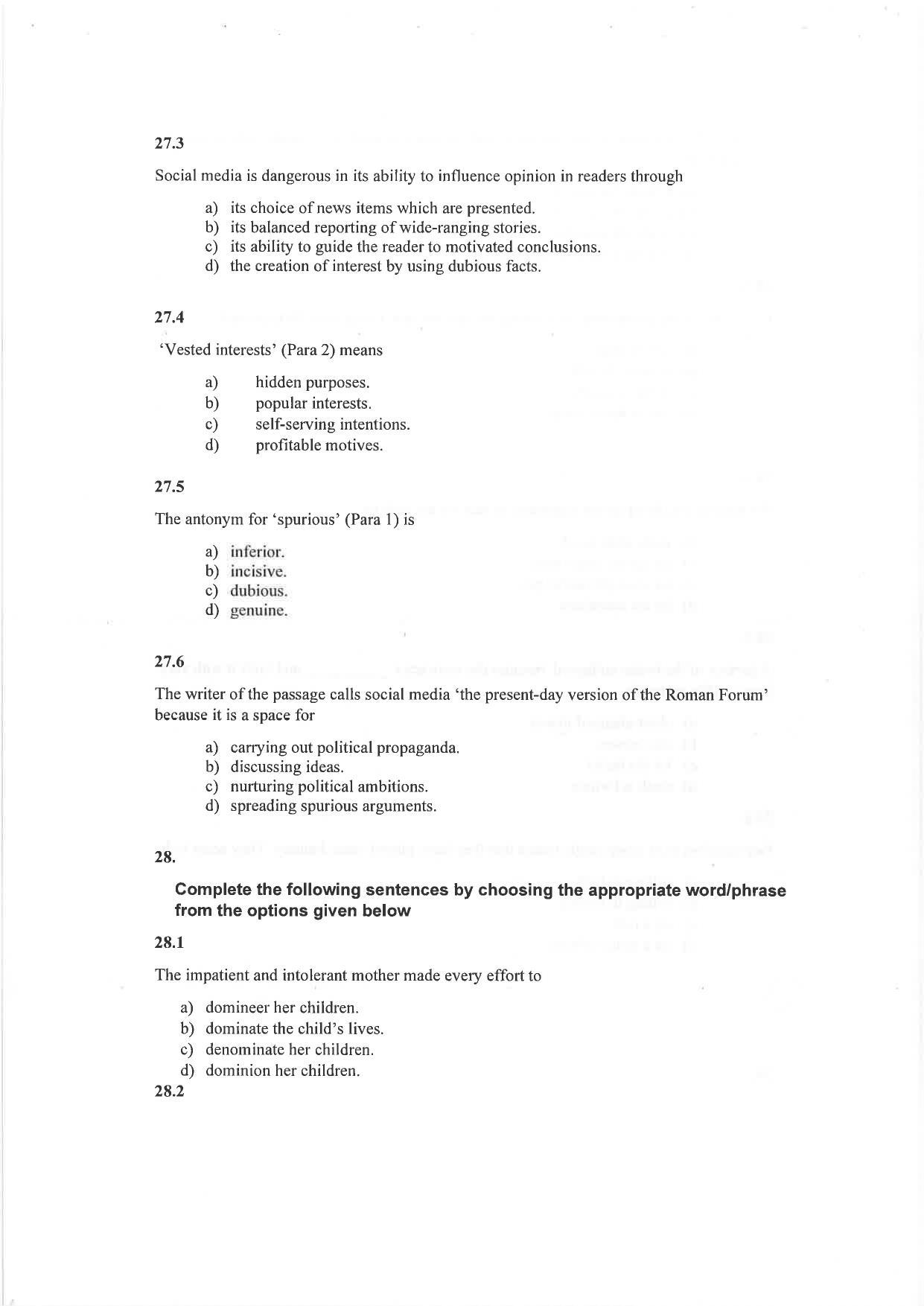 IIM Indore IPM 2021 Question Paper - Page 9