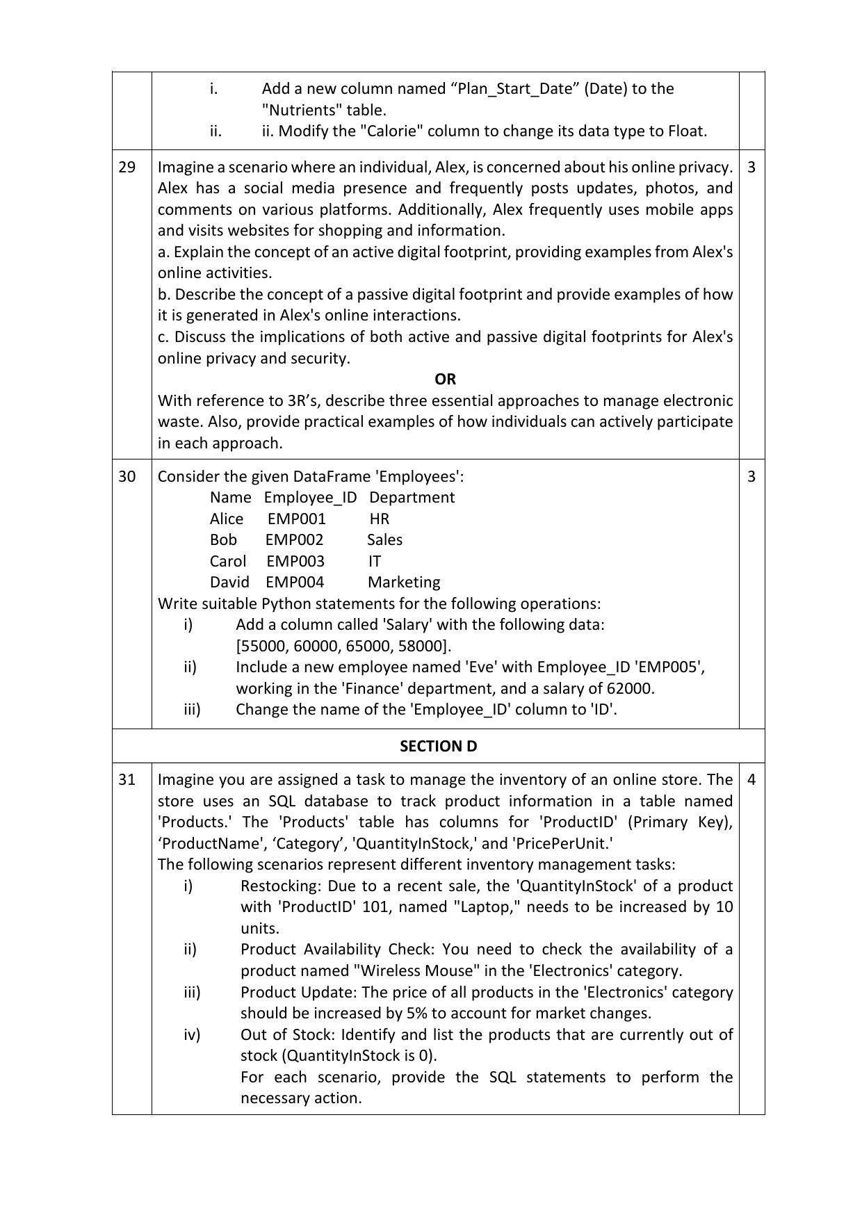 CBSE Class 12 Informatics Practices SET 1 Practice Questions 2023-24  - Page 6