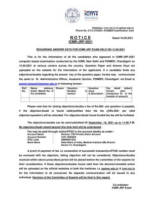 ICMR JRF 2021 Question Paper with Answers
