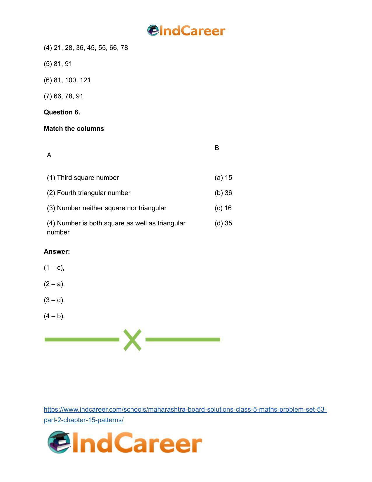 Maharashtra Board Solutions Class 5-Maths (Problem Set 53) - Part 2: Chapter 15- Patterns - Page 7
