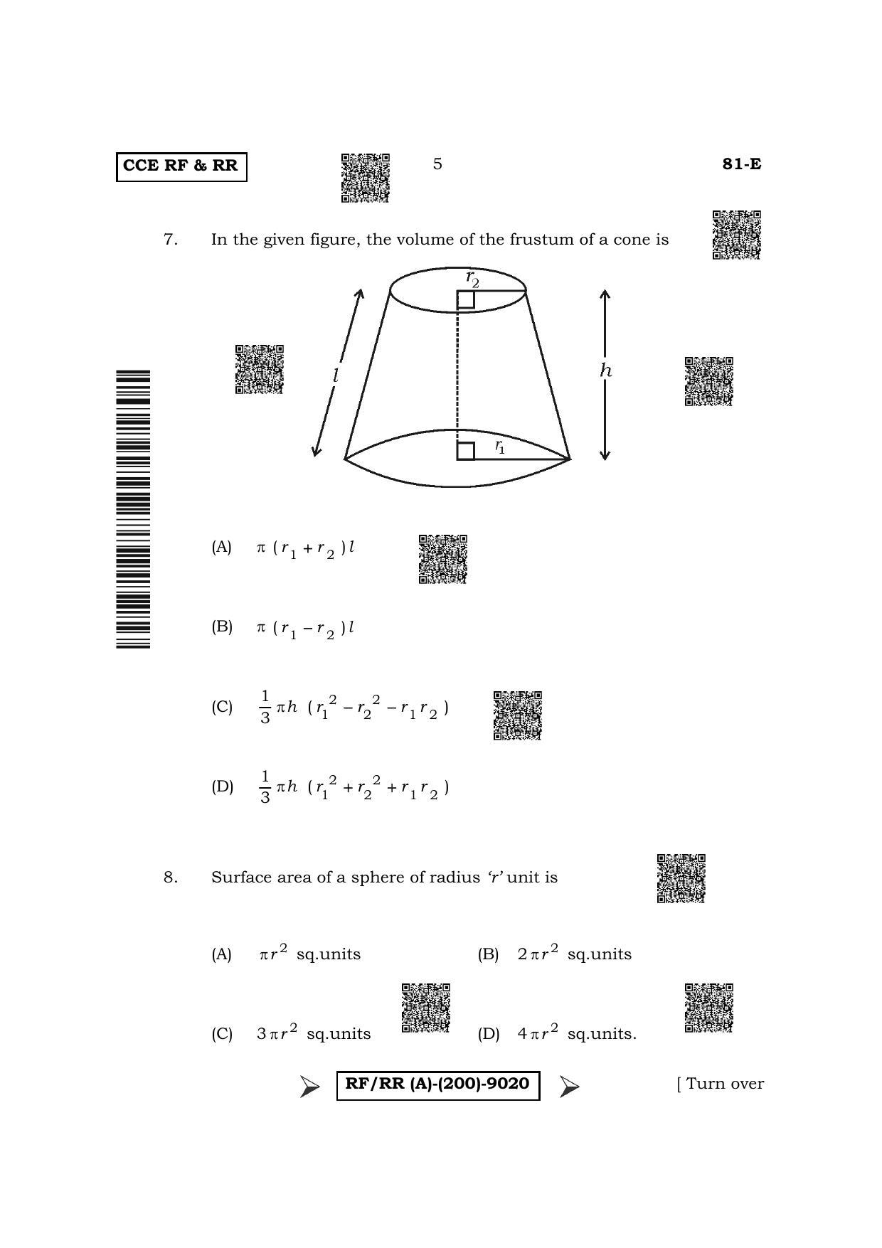 Karnataka SSLC Mathematics - English Medium Question Paper 2022 (A Version) - Page 5