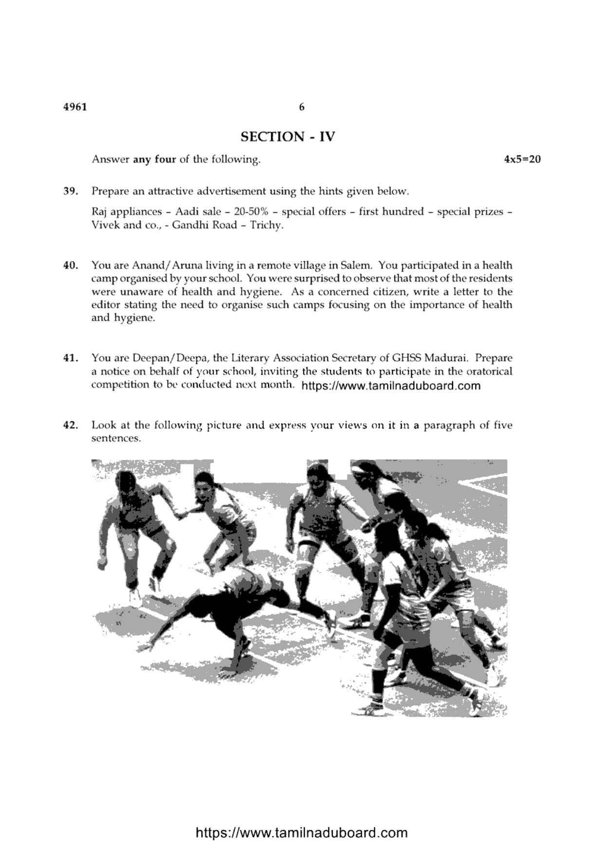 TN Class 10 English-P2-4961 Question Papers 2021 - Page 6