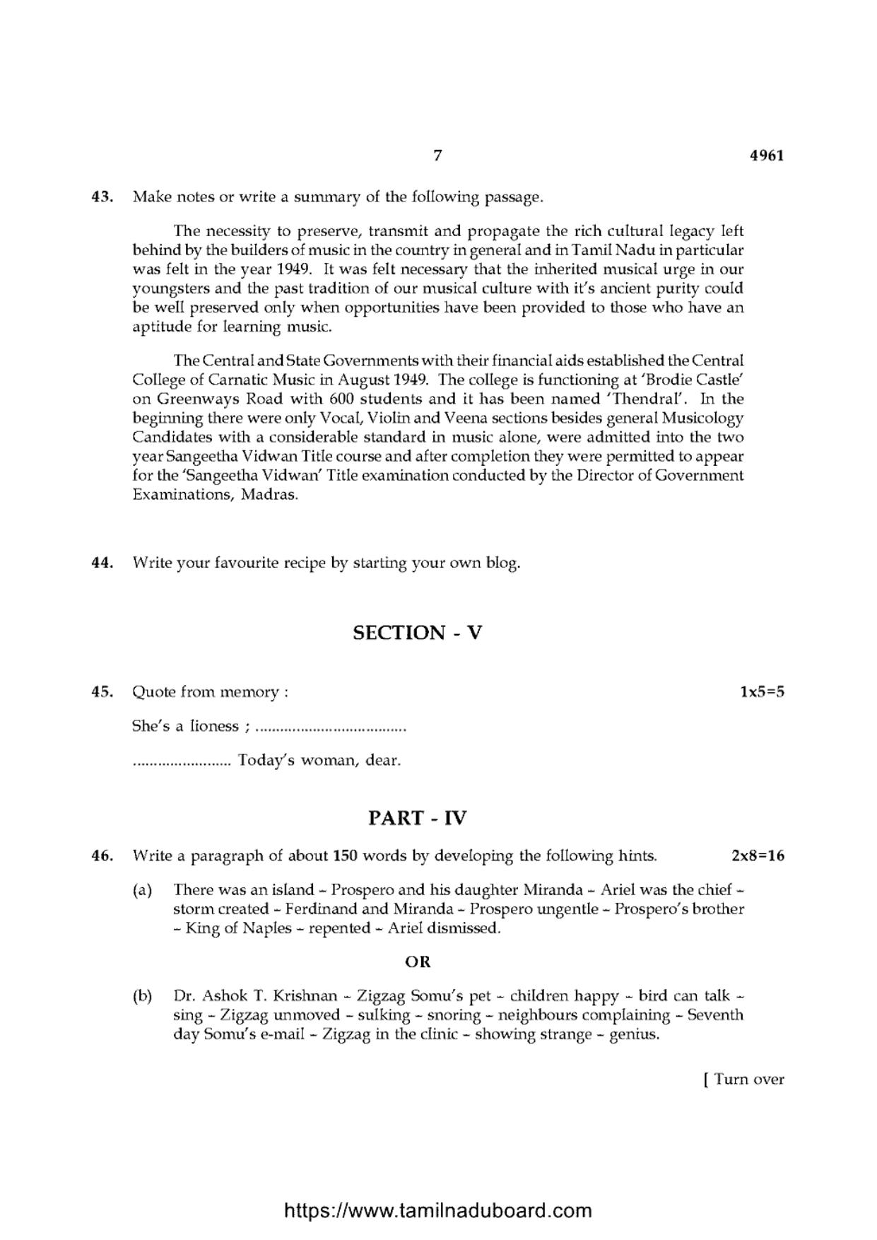 TN Class 10 English-P2-4961 Question Papers 2021 - Page 7