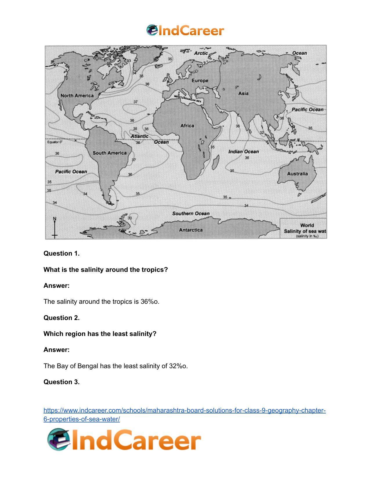 Maharashtra Board Solutions for Class 9- Geography: Chapter 6- Properties of Sea Water - Page 9