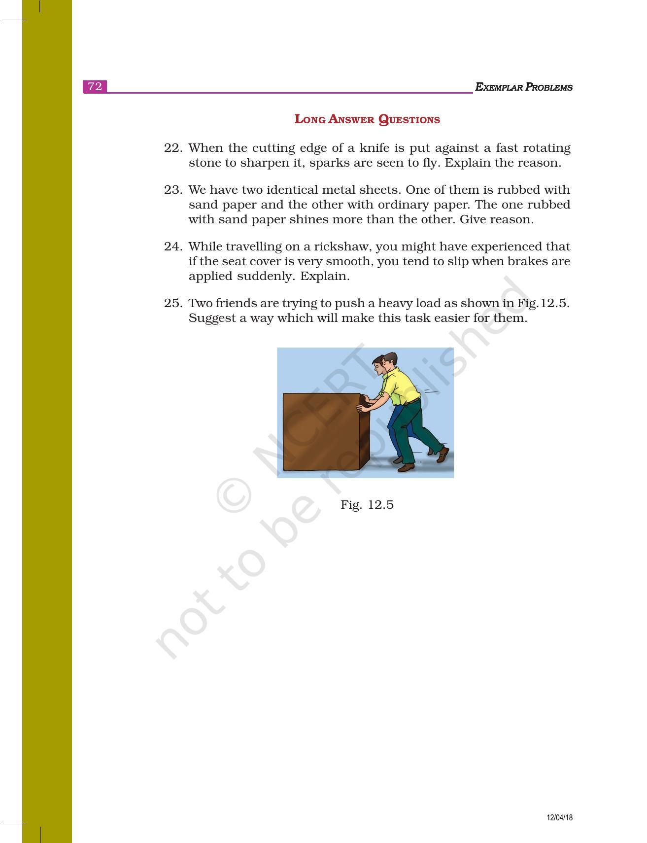 NCERT Exemplar Book for Class 8 Science: Chapter 12- Friction - Page 5