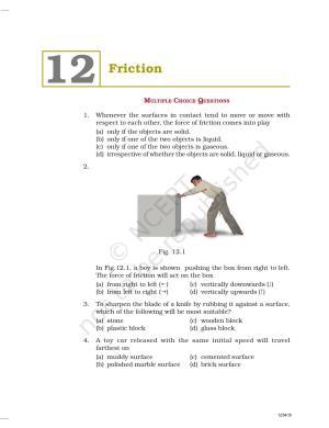 NCERT Exemplar Book for Class 8 Science: Chapter 12- Friction