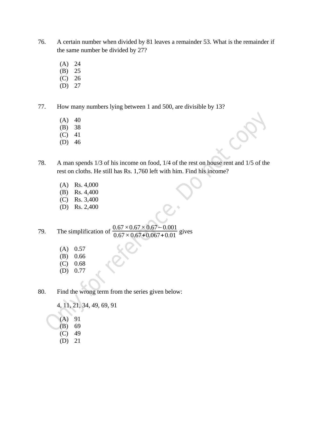 CUSAT CAT 2021 MCA Question Paper - Page 19