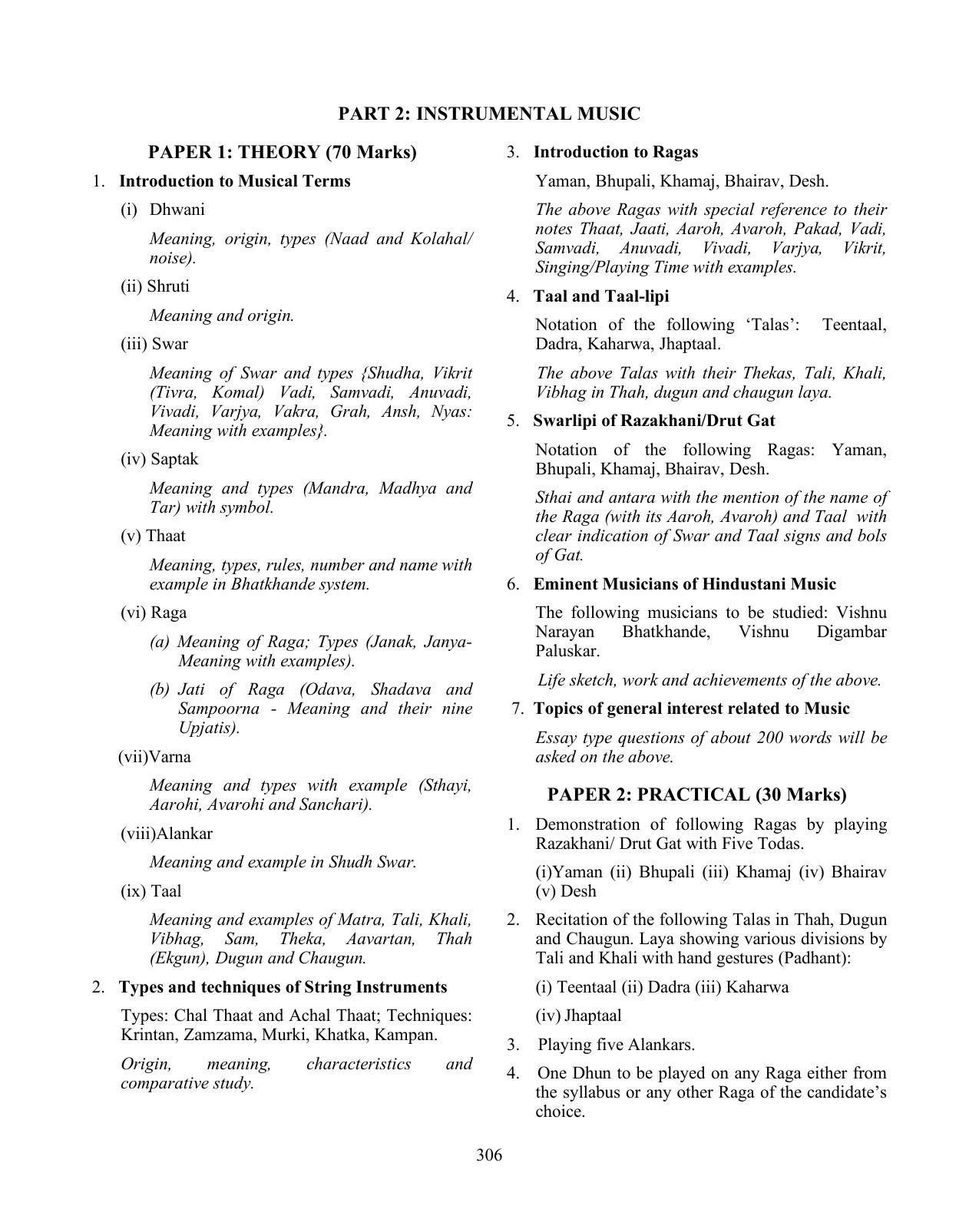 ISC Class XI & XII Music Syllabus - Page 3
