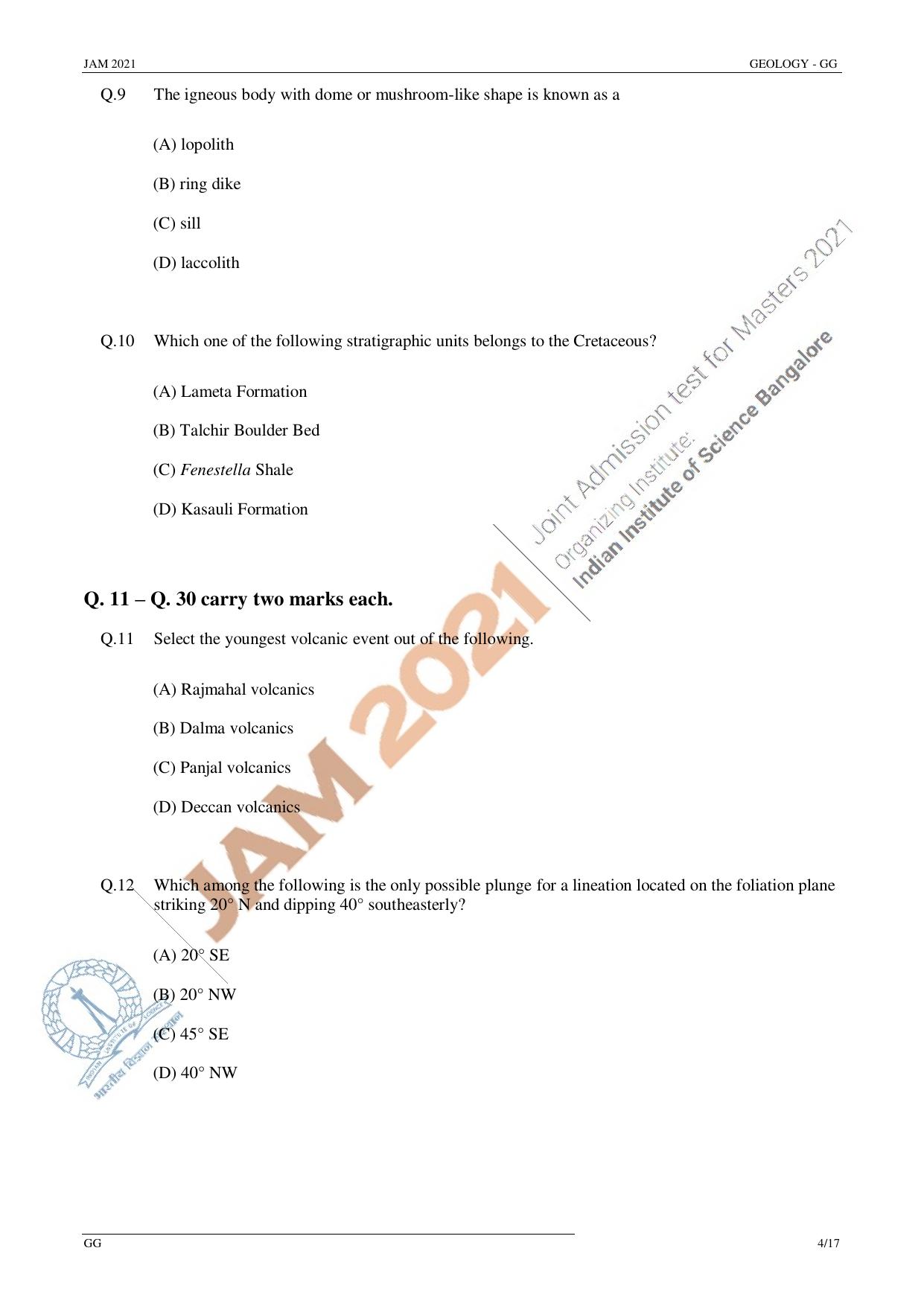JAM 2021: GG Question Paper - Page 4