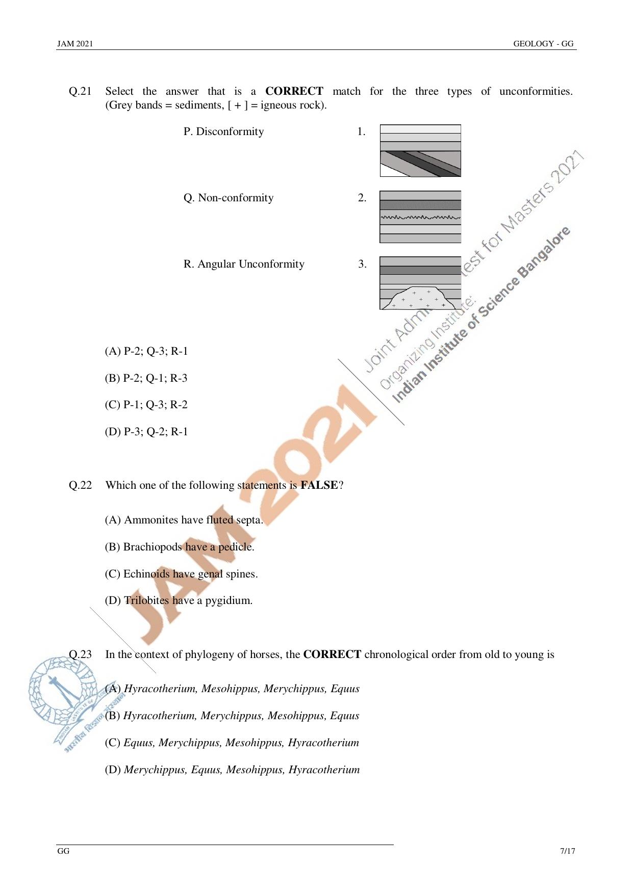 JAM 2021: GG Question Paper - Page 7