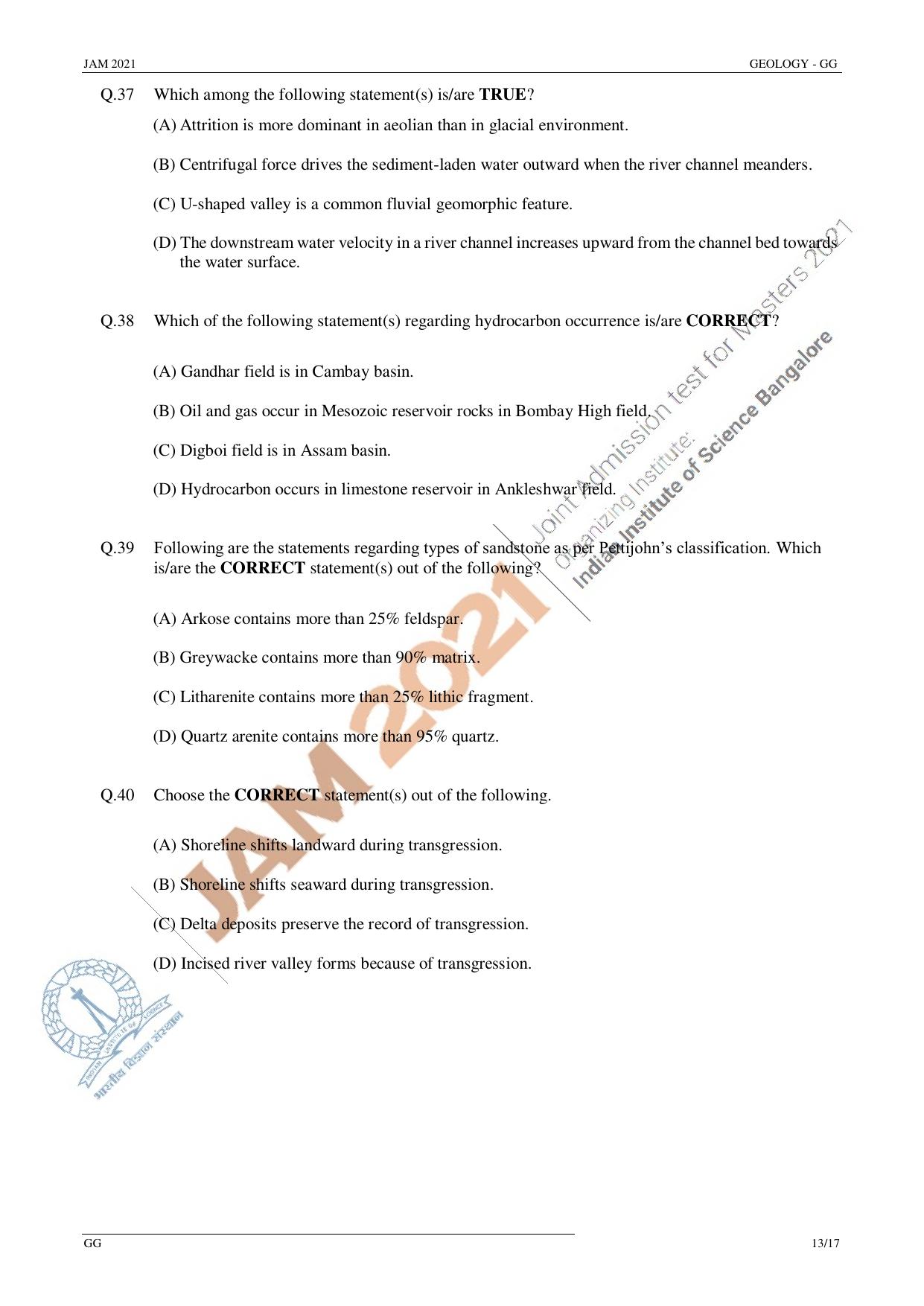 JAM 2021: GG Question Paper - Page 13