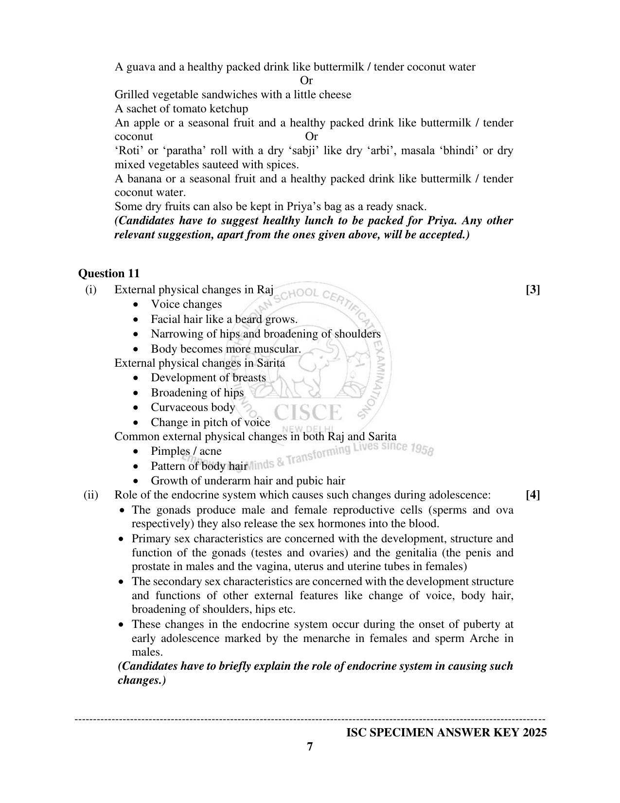 ISC Class 12 2025 HOME SCIENCE (SQP & AK) Specimen Paper - Page 13