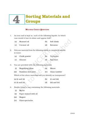 NCERT Exemplar Book for Class 6 Science: Chapter 4-Sorting Materials into Groups