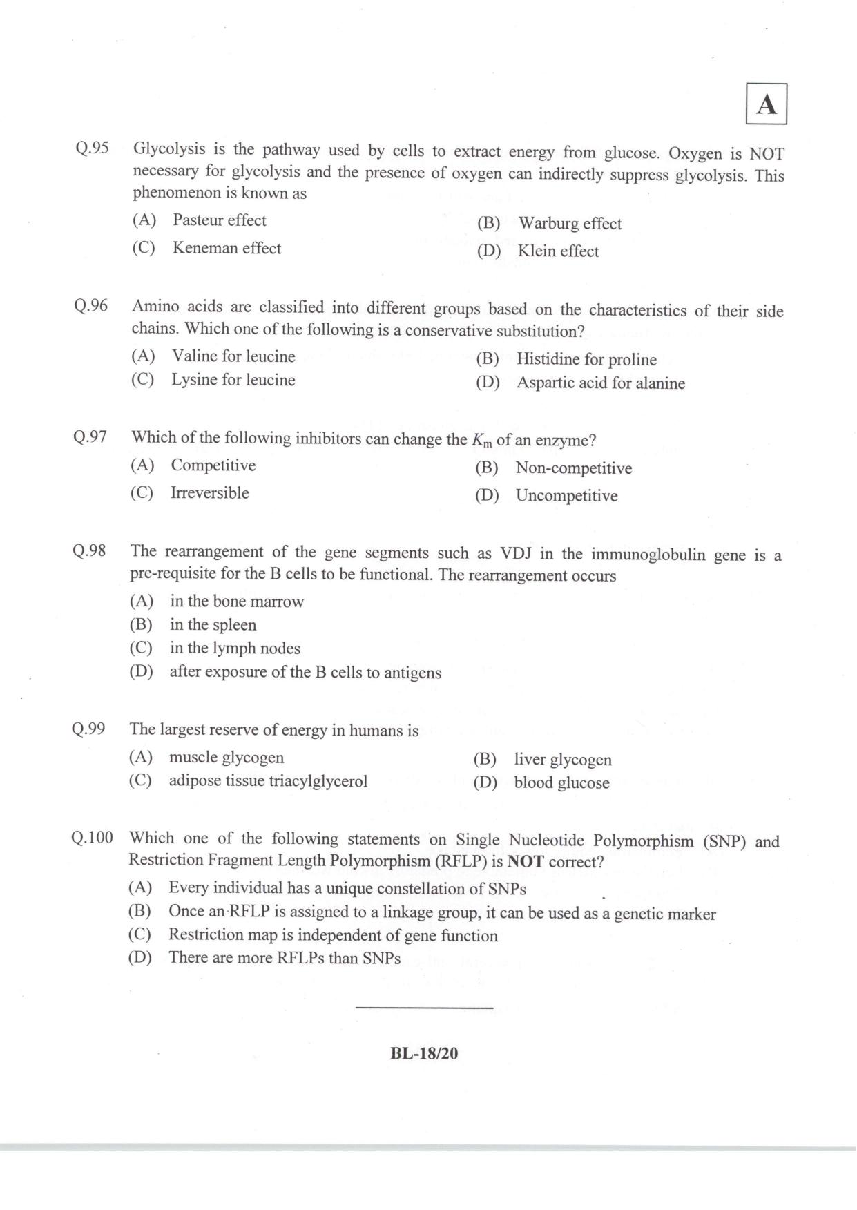 JAM 2014: BL Question Paper - Page 20