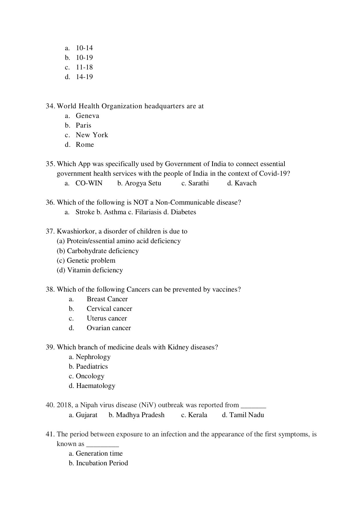 Odisha CPET 2021 MPH Question Paper - Page 5