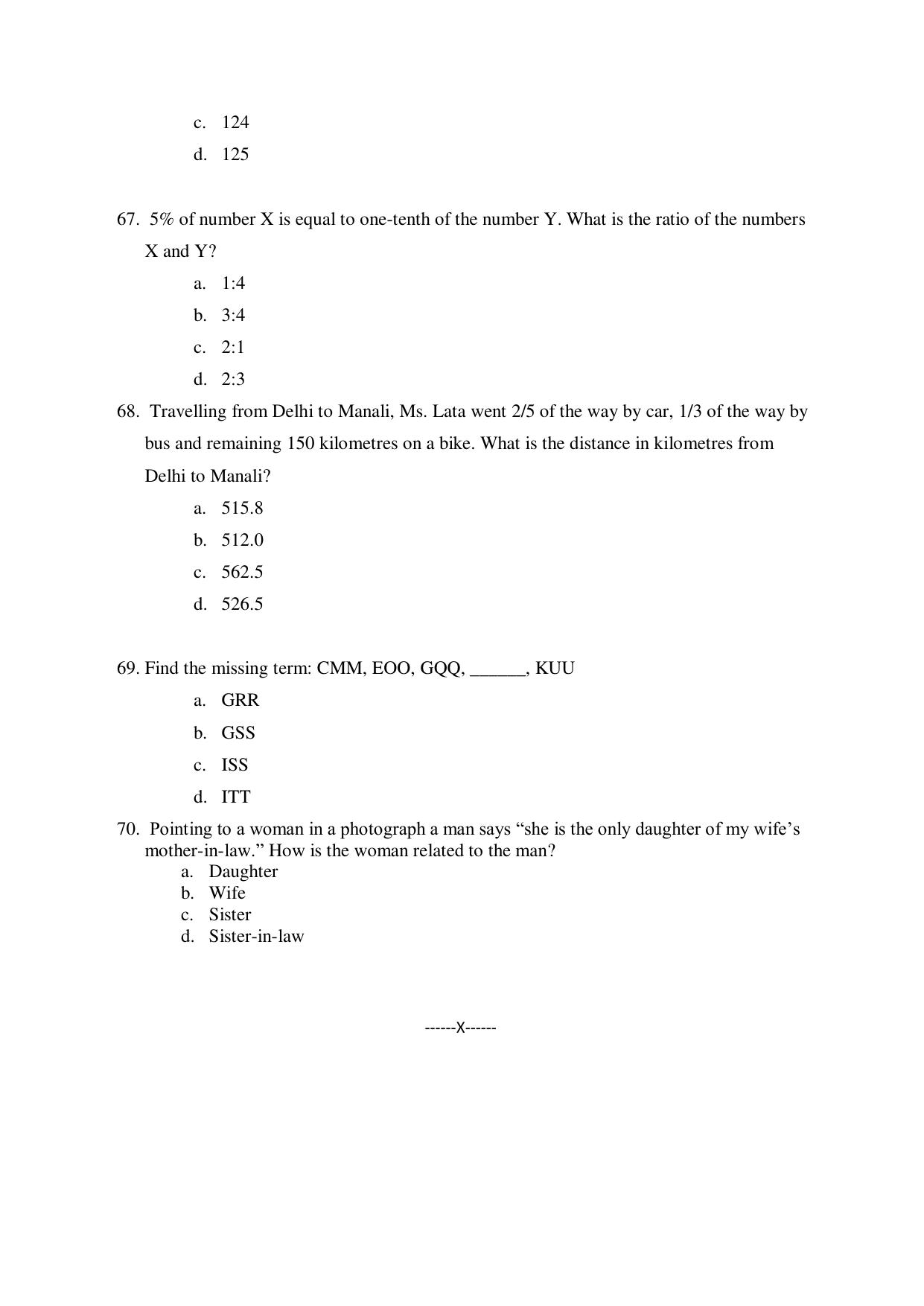 Odisha CPET 2021 MPH Question Paper - Page 9