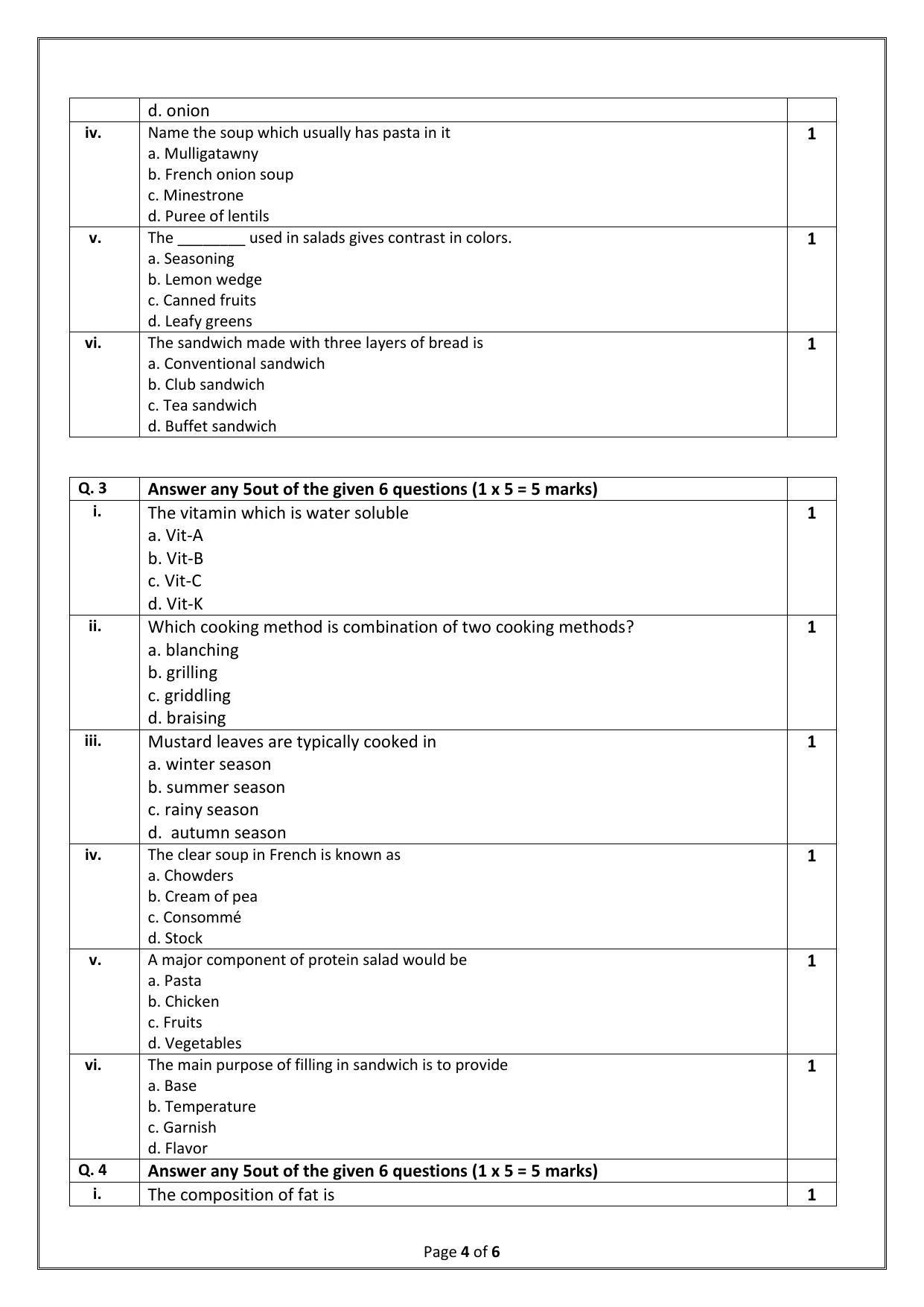 CBSE Class 10 (Skill Education) Food Production Sample Papers 2023 - Page 4