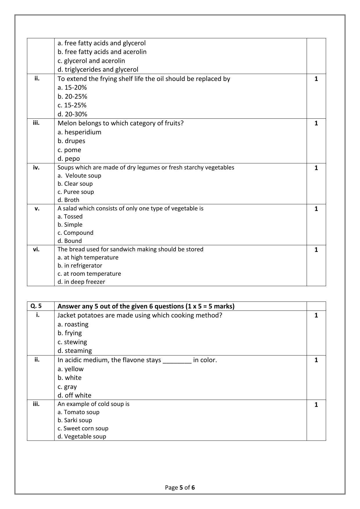 CBSE Class 10 (Skill Education) Food Production Sample Papers 2023 - Page 5