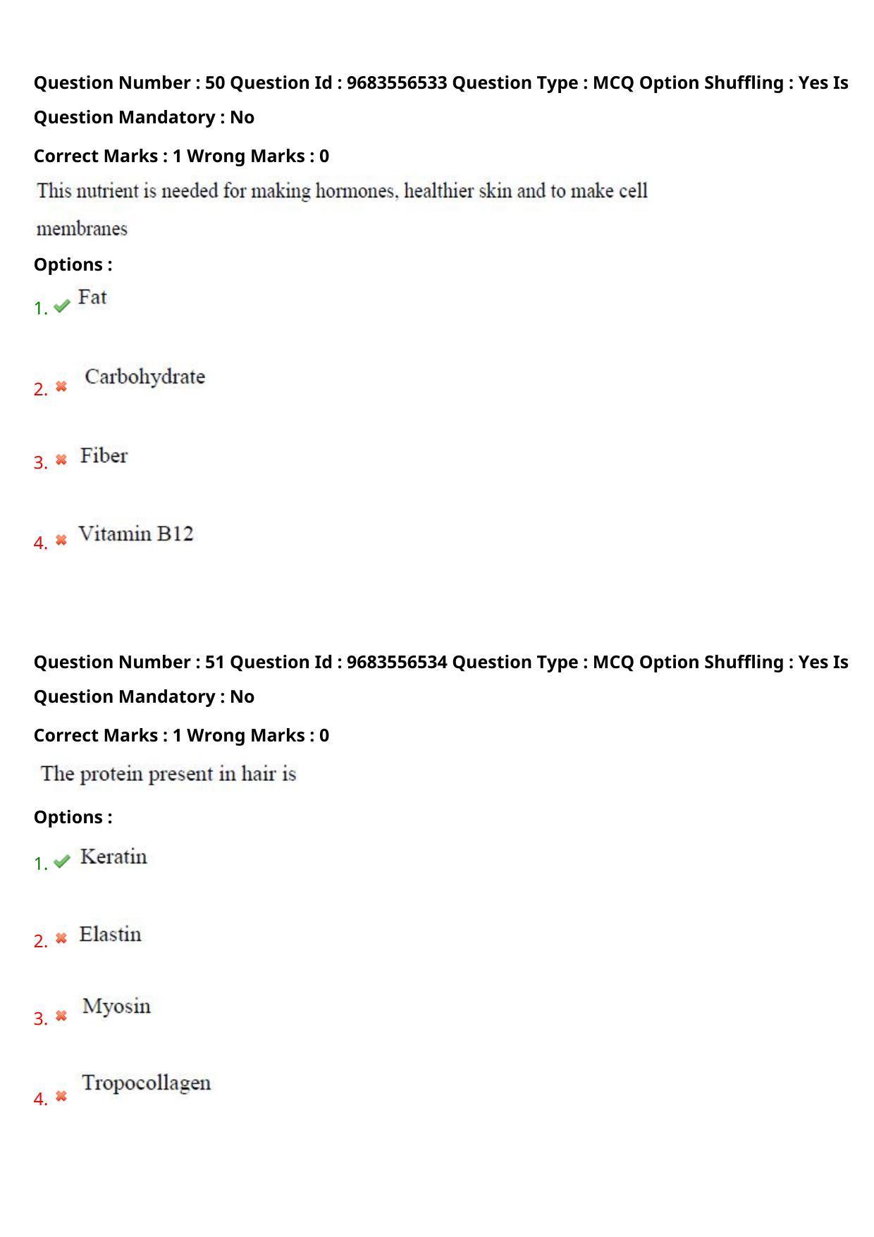 TS CPGET 2021 M.Sc. Nutrition and Dietetics (Shift 2) Question Paper with Answer Key - Page 26