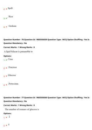 TS CPGET 2021 M.Sc. Nutrition and Dietetics (Shift 2) Question Paper with Answer Key
