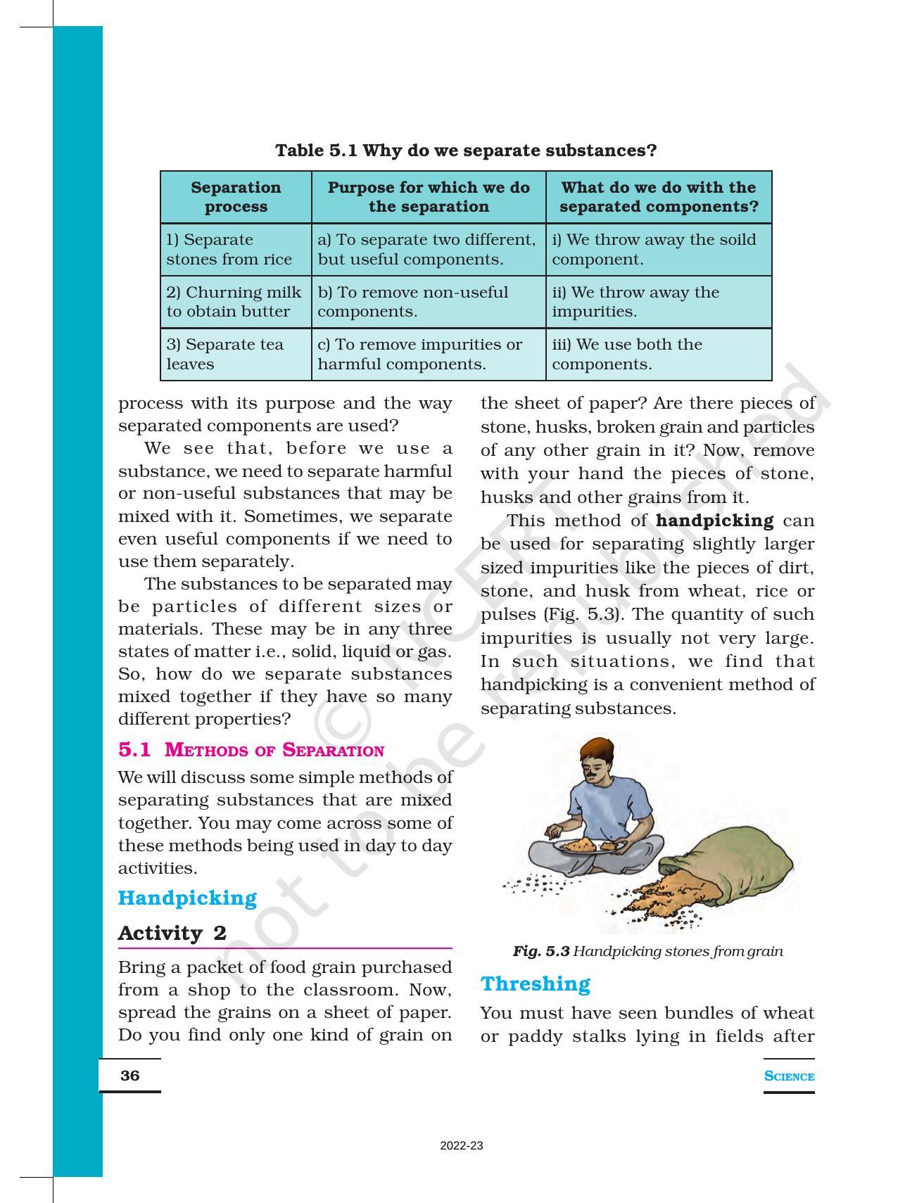 NCERT Book for Class 6 Science: Chapter 5-Separation of Substances - Page 2