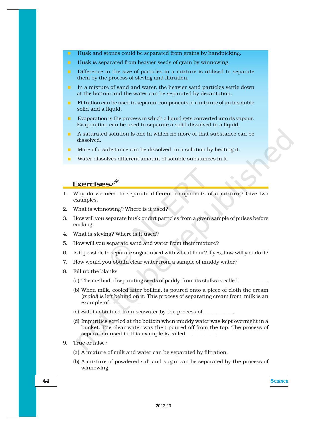 NCERT Book for Class 6 Science: Chapter 5-Separation of Substances - Page 10