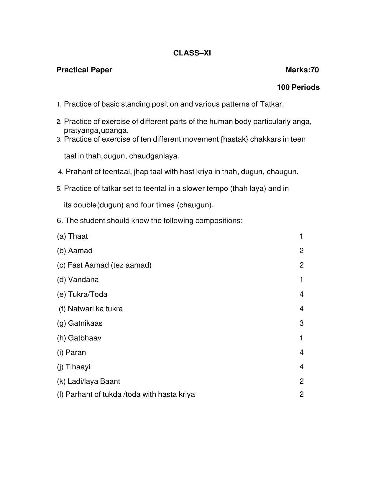 CBSE Class XI & XII Dance Syllabus - Page 3