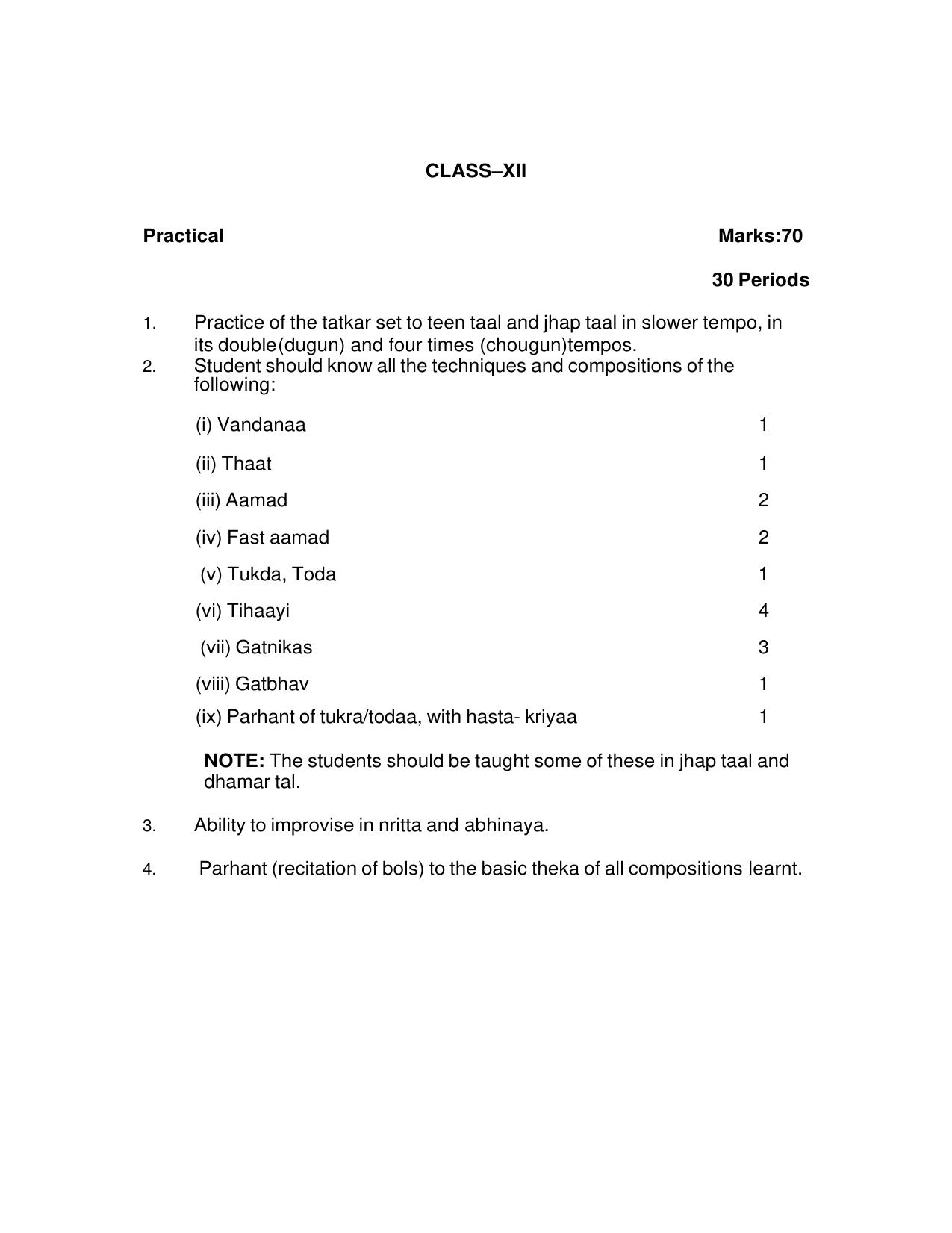 CBSE Class XI & XII Dance Syllabus - Page 5