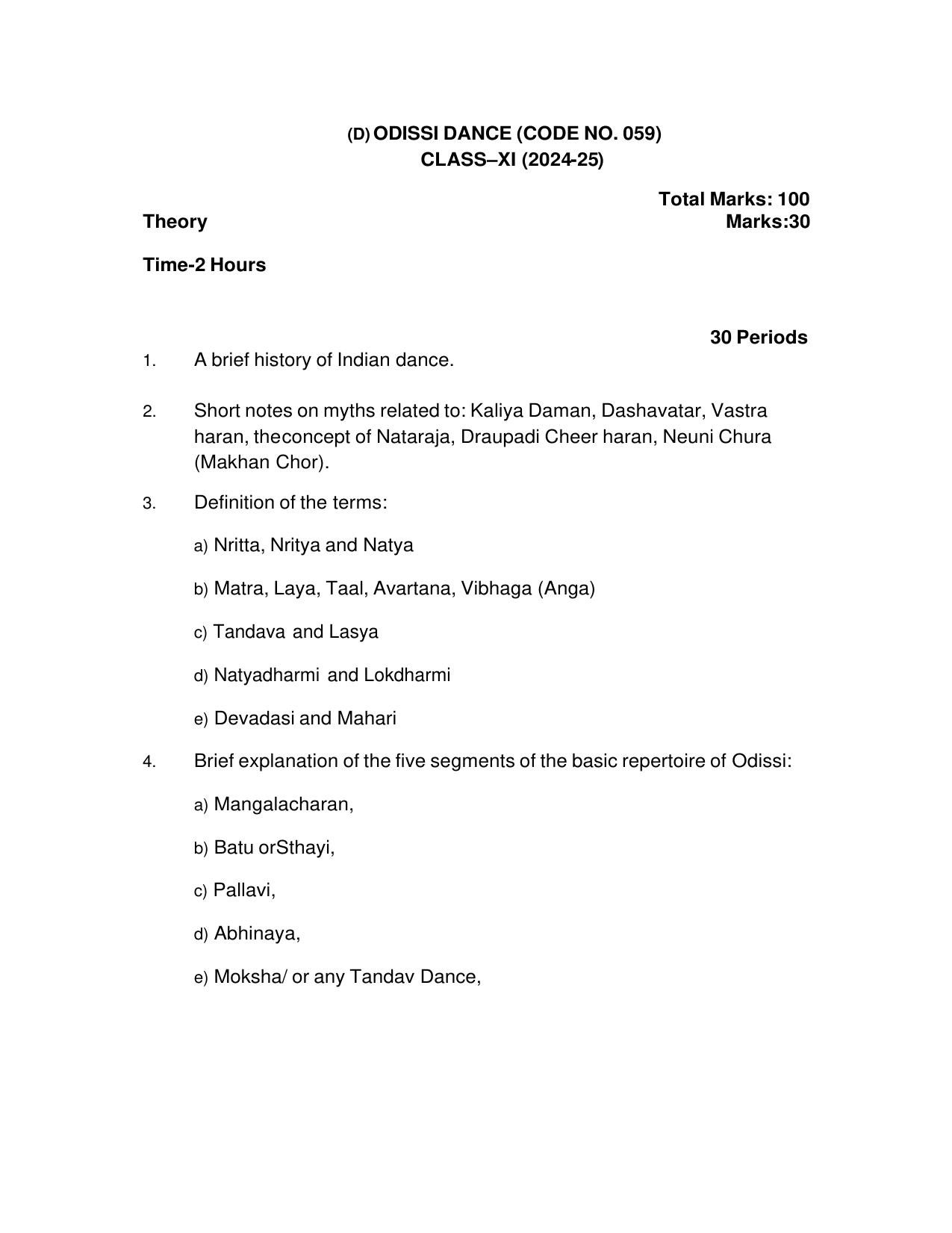 CBSE Class XI & XII Dance Syllabus - Page 16