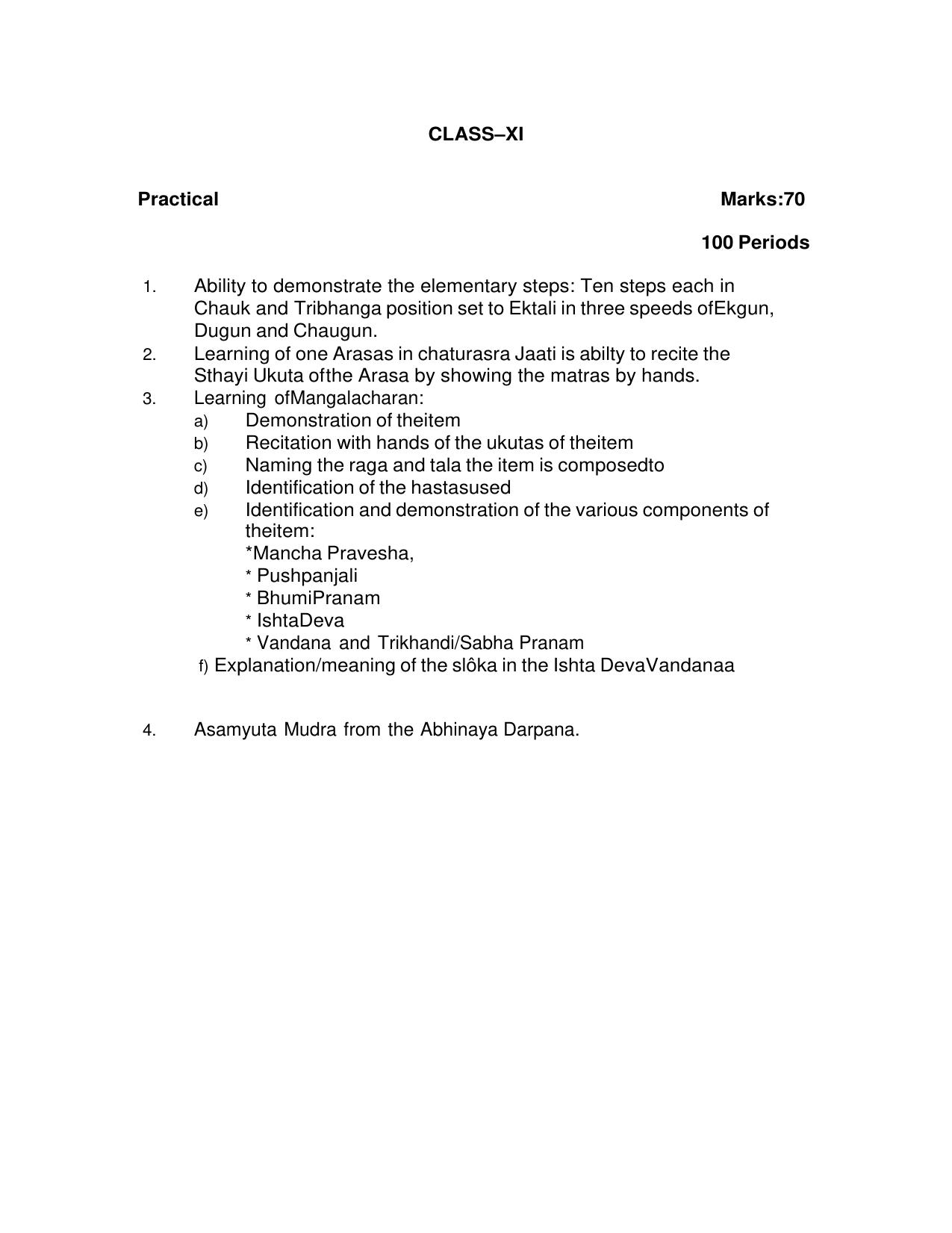 CBSE Class XI & XII Dance Syllabus - Page 17